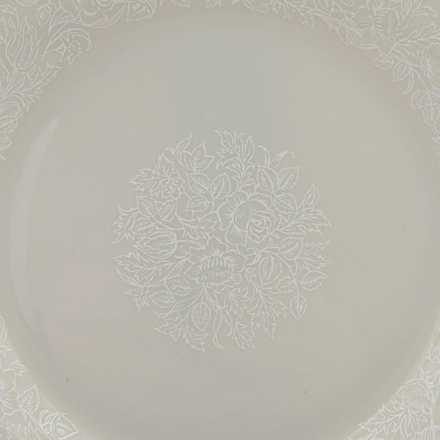 Vintage Lenox Moonspun Ivory & Platinum Dinnerware, Service for 4, Set of 12 For Sale - Image 9 of 11