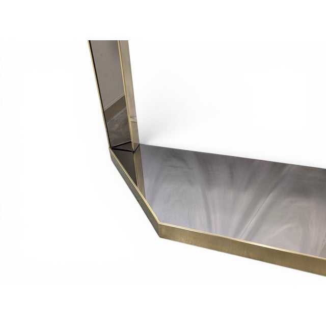 Console Table in Brass and Mirrored Glass, 1970s For Sale - Image 5 of 9