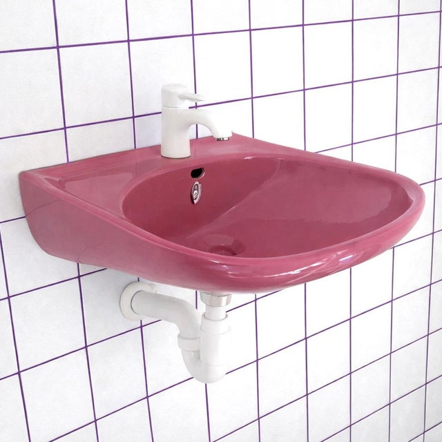 1970s Vintage Pink Sink from Keramag Keravit, 1980s For Sale - Image 5 of 10
