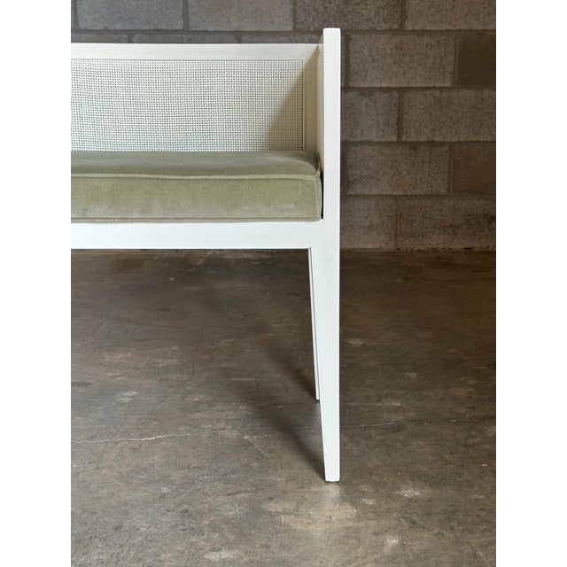 1960s 1960s Edward Wormley for Dunbar Style Cane and Wood Window Bench For Sale - Image 5 of 12