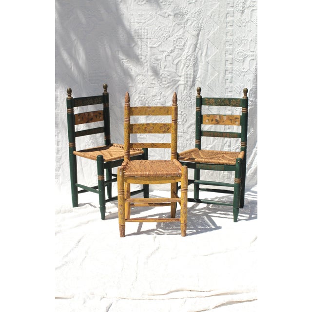 Pair of Mexican Folk Art Chairs in Green From the 1930s For Sale - Image 11 of 12