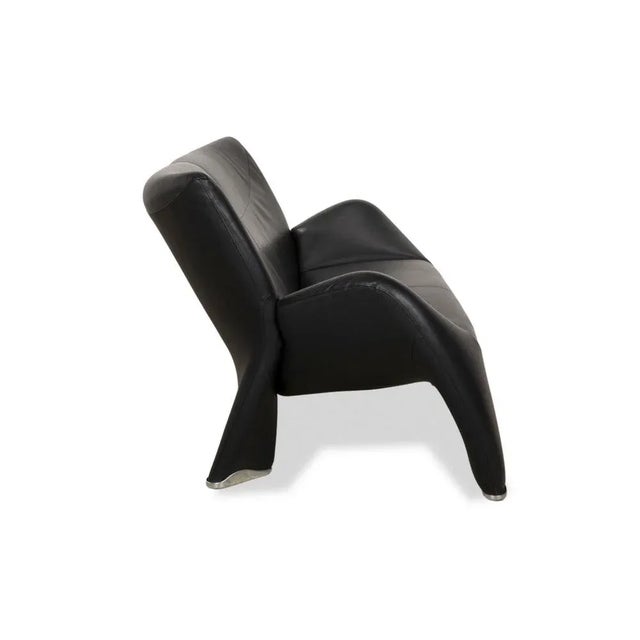 Modern Echnaton 2-Seater Sofa in Black Leather from Leolux For Sale - Image 3 of 8