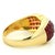 1990s Italian 18k Gold Ruby Diamond Crossover Cocktail Ring, Size 6.5 For Sale - Image 4 of 13