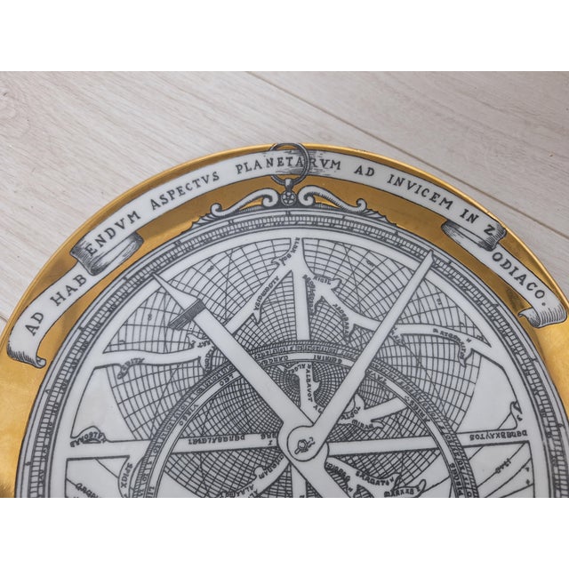 Astrolabio Series Plate in Silk-Screened White Porcelain by Piero Fornasetti, 1960s For Sale - Image 10 of 18