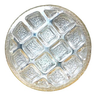 Portuguese Round Frosted Glass Flush Mount, 1990s For Sale