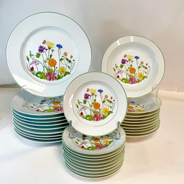 1974 Portuguese Porcelain Dinnerware With Wildflowers by Denby, Service for 9+ - Set of 52 For Sale - Image 10 of 12