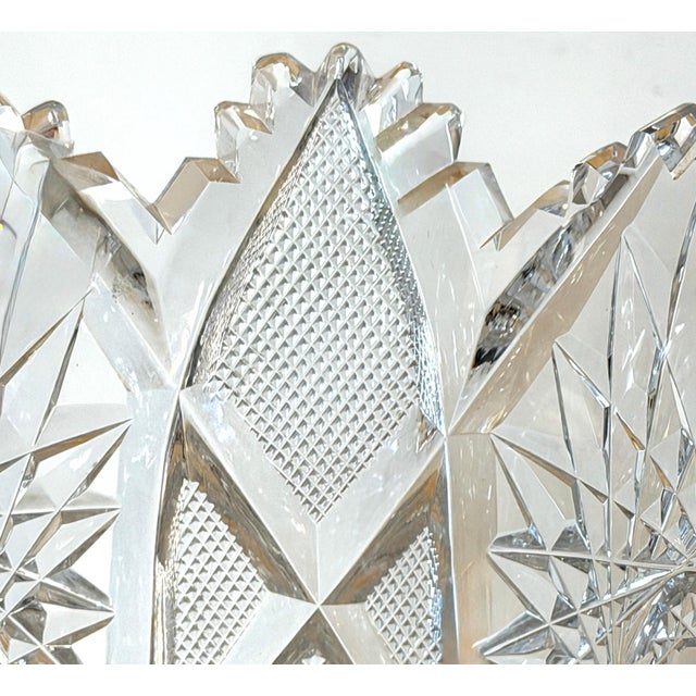 Glass Monumental American Brilliant Period Exhibition Cut Glass Trumpet Vase, Hawkes For Sale - Image 7 of 18