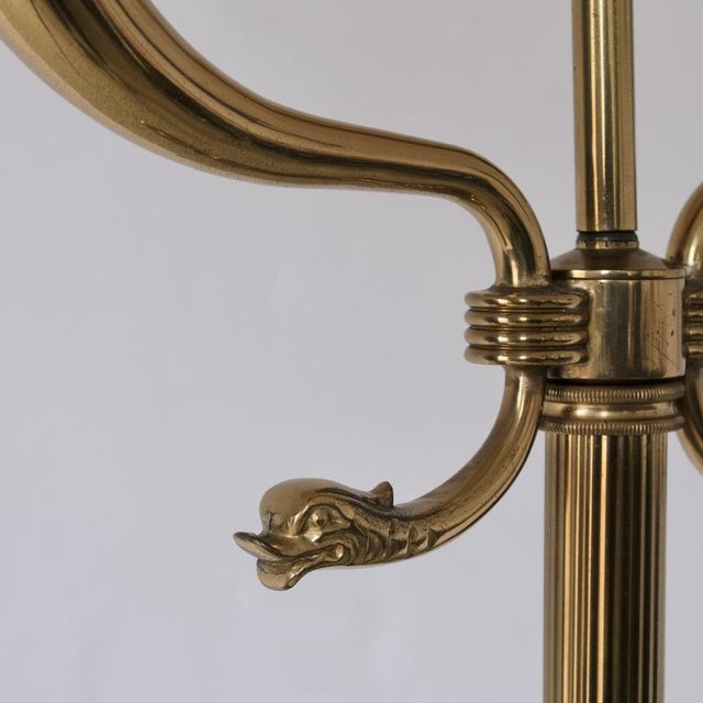 Neoclassical Brass Floor Lamp from Maison Jansen, France, 1960s For Sale - Image 5 of 11