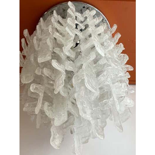 1973 Italian Fused Glass Flush Mount Chandelier For Sale - Image 10 of 11