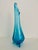Mid-Century Modern L.E Smith Turquoise Cyan Blue Hobnail Glass 3-Toed Footed Swung Vase For Sale In Baltimore - Image 6 of 11