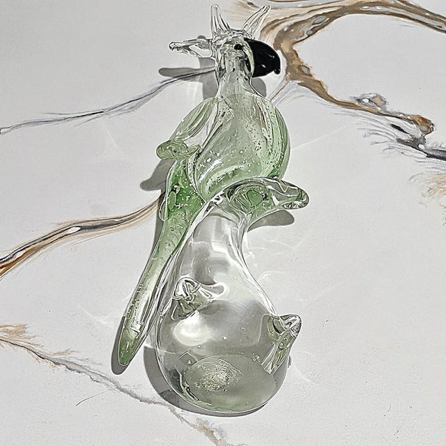 Late 20th Century Murano-Style Glass Parrot Sculpture For Sale - Image 11 of 17