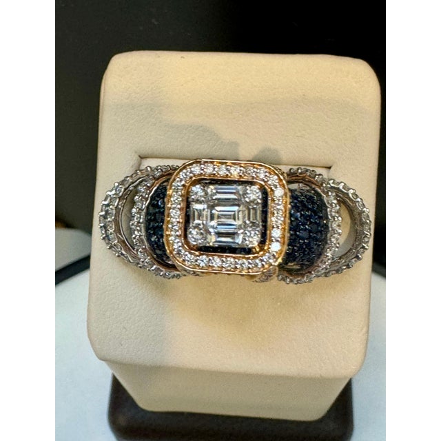 5 Carat Blue Sapphire and 2 Ct Diamond Cocktail Ring in 18 Karat WY Gold Estate For Sale - Image 10 of 18