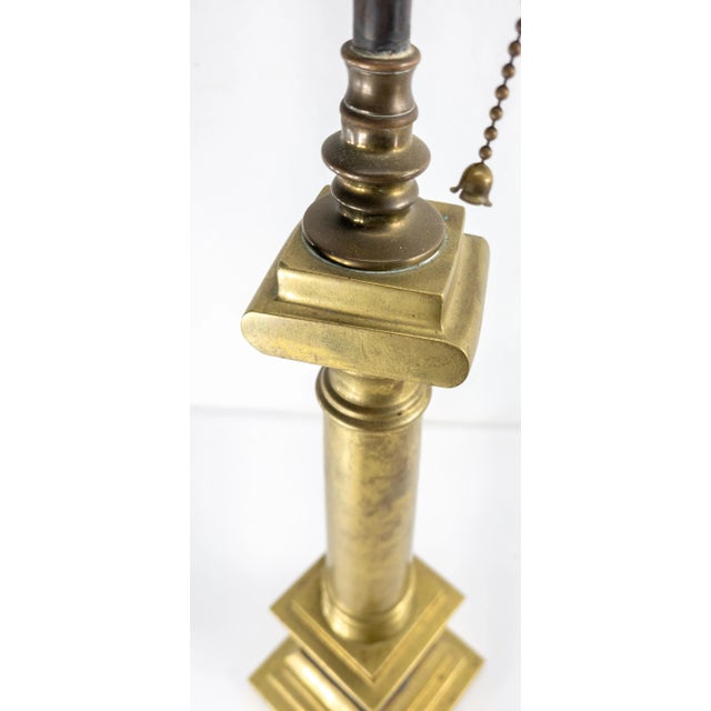 20th Century Decorative Brass Column Form Table Lamp for Restoration For Sale - Image 9 of 12