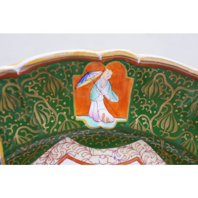 Ceramic Antique Ashworth Brothers Trophies Green Ironstone Dinner Plate 10" For Sale - Image 7 of 14
