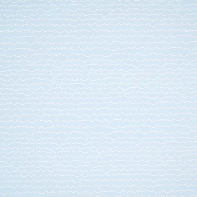 Schumacher Waves Wallpaper in White on Sky For Sale