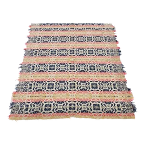 Mid 19th Century Floral Medallion Jacquard Signed Coverlet