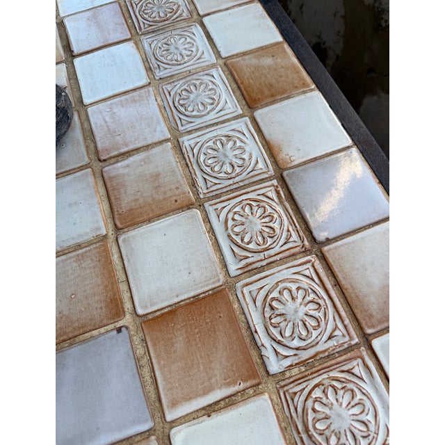 Beige Vintage Tiled Dining Table from Capron, 1950s For Sale - Image 8 of 18