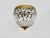 Louis XVI Style Crown-Shaped Half-Basket 2-Light Ceiling Light with Glass Pendants, 1960s For Sale - Image 3 of 9