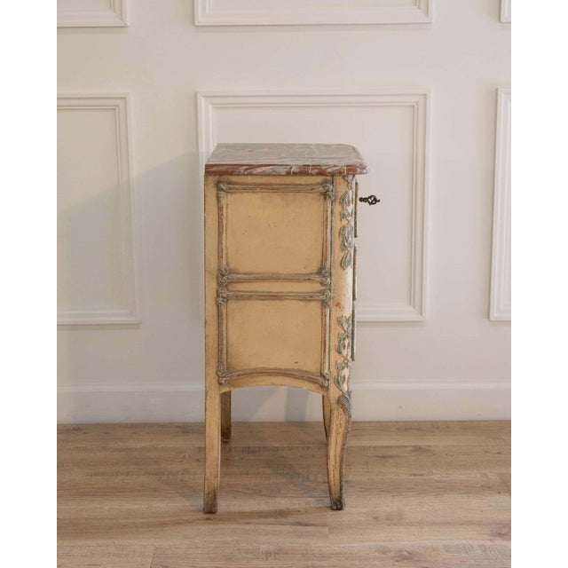 French 19th Century French Transition-Style Half Chest of Drawers with Marble Top For Sale - Image 3 of 13