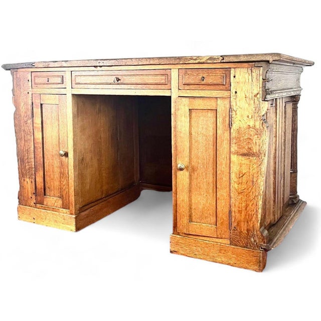 Very beautiful Rrenaissance / Henry IV chest from the 17th century, transformed into a desk in the 19th century....