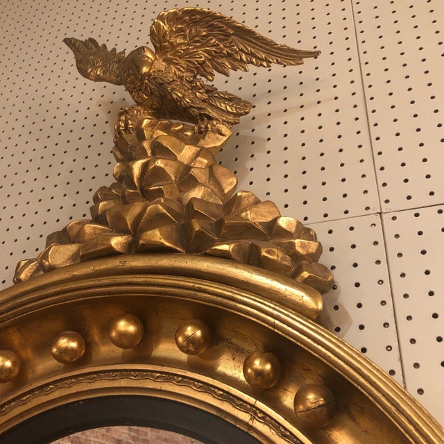 19th Century Regency Federal Giltwood Mirror With Eagle For Sale - Image 10 of 12