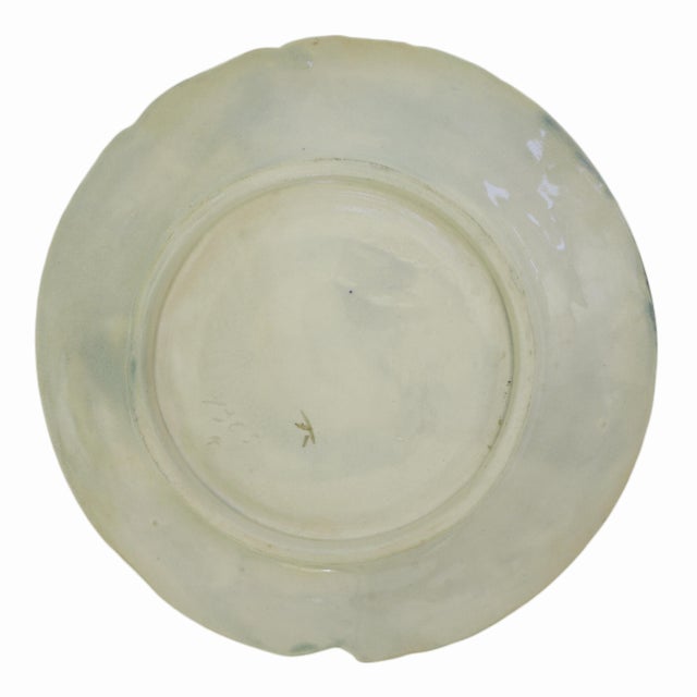 Antique Asparagus & Artichoke 4 French Majolica Plate Set Barbotine Country Decor Fives Lille For Sale In Philadelphia - Image 6 of 13