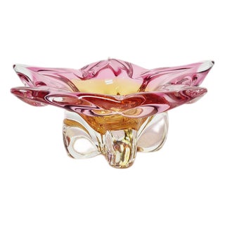 Decorative Bowl by J. Hospodka for Chribska Glassworks, Former Czechoslovakia, 1960s For Sale