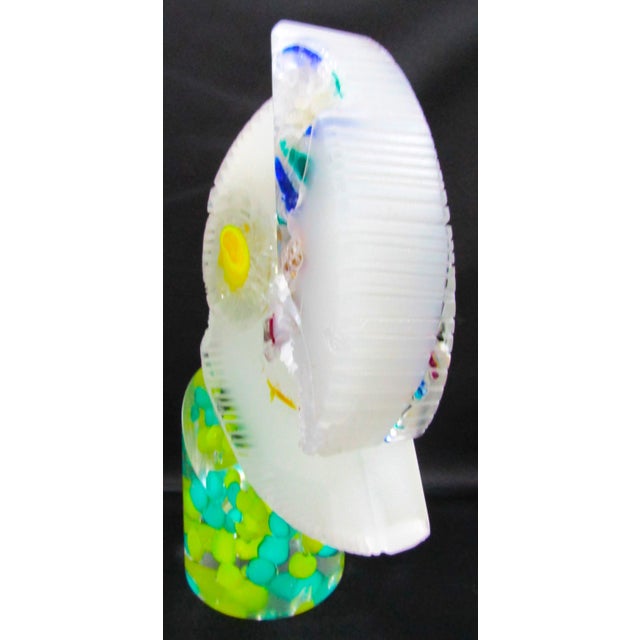 1990s Large Venetian Studio Pino Signoretto Abstract Modernist Glass Sculpture Attributed to Murano For Sale - Image 10 of 12