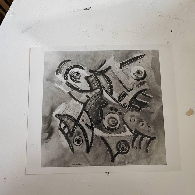 Umberto Mastroianni, Composition, 1975, Painting on Cardboard For Sale - Image 12 of 17