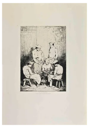 Theodule Ribot, Les Eplucheurs, Etching, Late 19th Century
