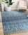 New Modern Contemporary Light Blue Hand-Knotted Wool Pile Geometric Tribal Moroccan Berber Diamond Design Room Size 9x12 Rug Carpet For Sale In New York - Image 6 of 7