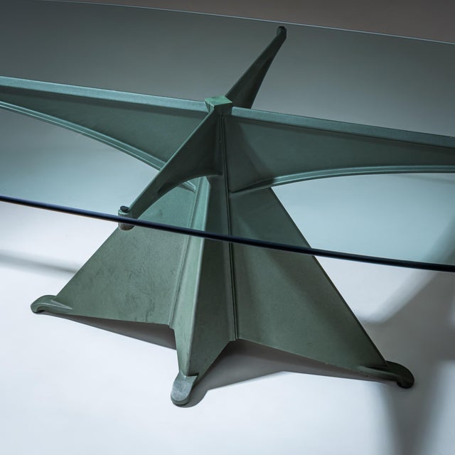 Metal Model Alada Dining Table in Aluminum and Glass by Oscar Tusquets for Casas, Spain, 1980s For Sale - Image 7 of 10