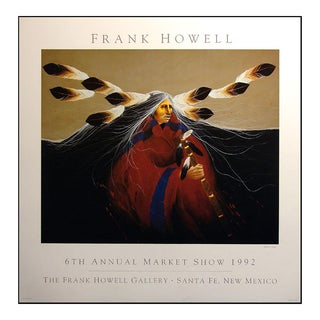 1990s Frank Howell Warrior's Song Poster Southwest Offset Lithograph For Sale