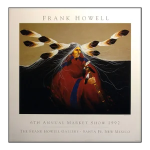 1990s Frank Howell Warrior's Song Poster Southwest Offset Lithograph