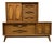 Mid-Century Two Piece Walnut and Burl Diamond Front High-Boy Dresser For Sale