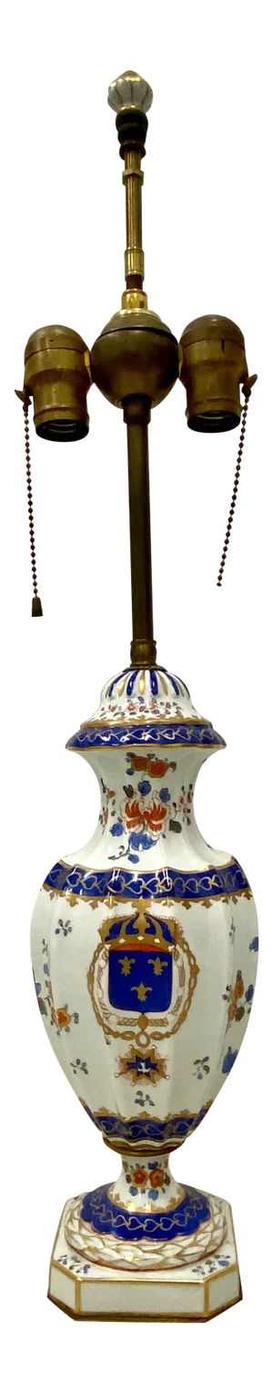 19th Century Hand Painted Porcelain Urn Table Lamp