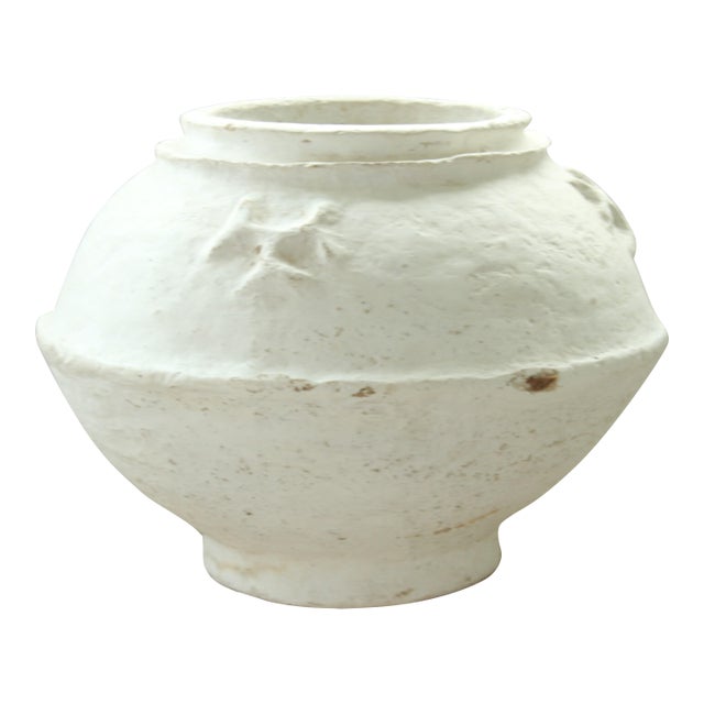 Large Contemporary Rustic Paper Mache Vessel For Sale