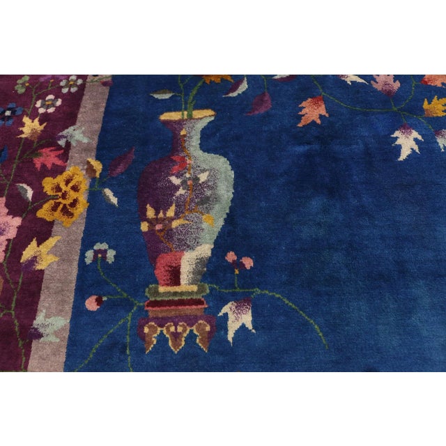 Antique Chinese Art Deco Rug - 08'09 x 11'06 For Sale - Image 4 of 7