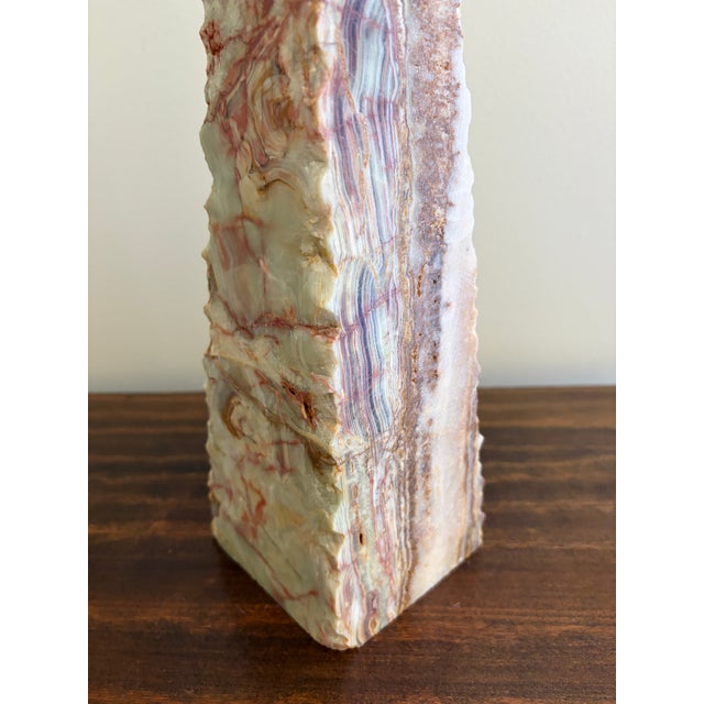 Neoclassical Solid Marble Green and Brown Obelisk For Sale - Image 13 of 13