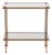 French Brass and Smoked Glass End Table in the Manner of Maison Jansen, C. 1950 For Sale