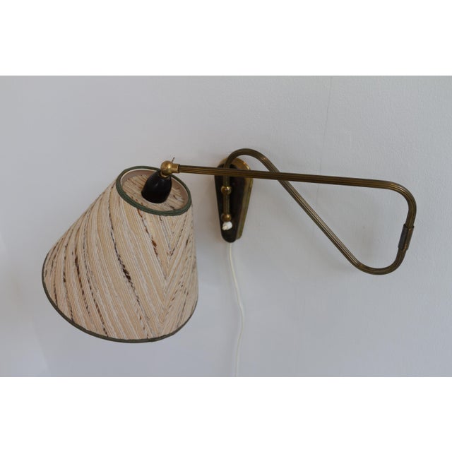 Danish Articulating Brass Wall Light, Denmark, 1940s For Sale - Image 12 of 18