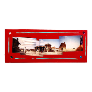 Kim MacConnel, Tourists Hampi, India, 1992, Photo Prints on Cardboard, Collage, Mirror Insets