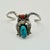 1950s 1950s Vintage Southwestern Navajo Turquoise, Coral & Sterling Cuff Bracelet For Sale - Image 5 of 11