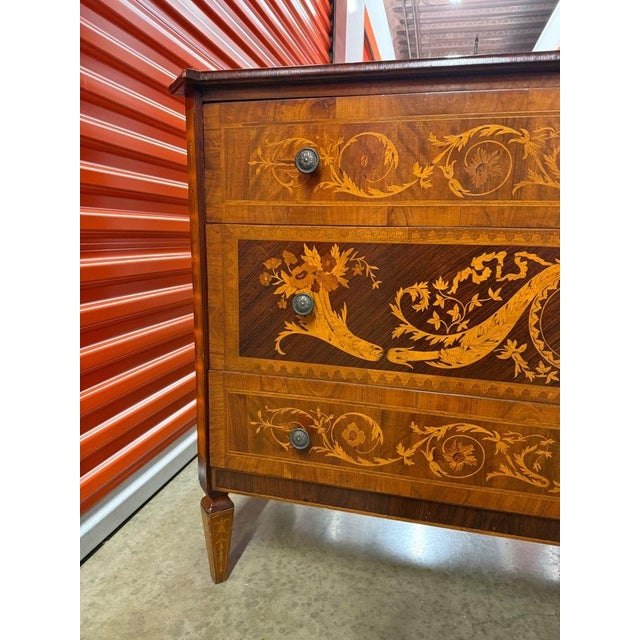 Mid 20th Century Ornate Italian Marquetry Chest For Sale In Nashville - Image 6 of 10