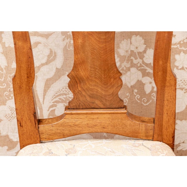 Wood 18th Century Walnut Queen Anne Style Upholstered Side Chairs—A Pair For Sale - Image 7 of 12