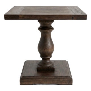 Restoration Hardware (r.h.) English Balustrade Square Side Table - Dark Oak Finish For Sale