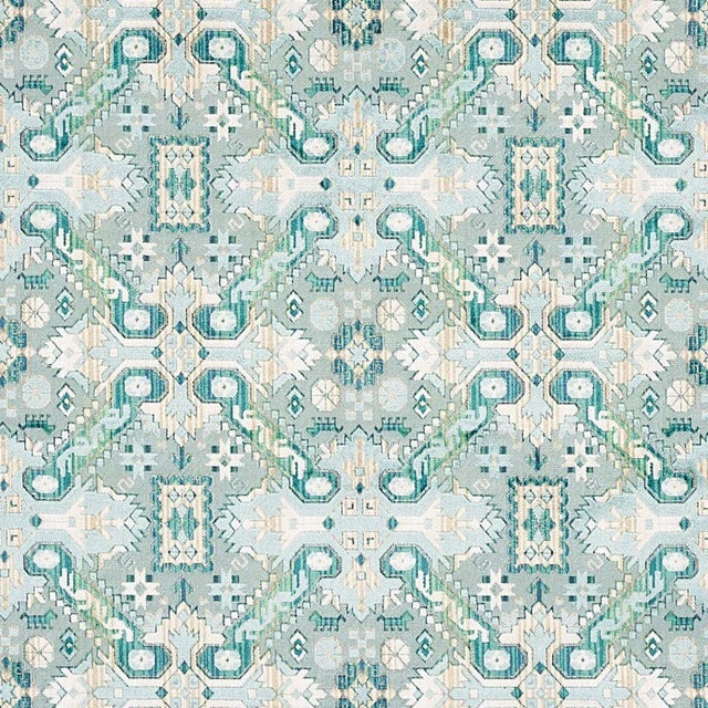 Schumacher Sample - Schumacher Tiraz Velvet Fabric in Peacock For Sale - Image 4 of 4