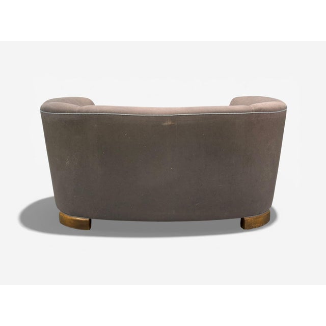 Danish Modern, Banana Sofa, Stained Beech, Fabric, Denmark, 1930s For Sale - Image 10 of 10