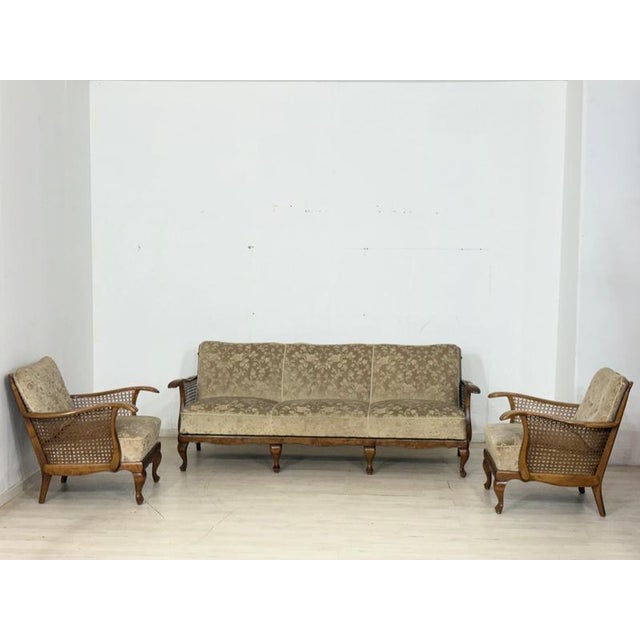Vintage Chippendale Sofa and Armchairs, 1960s, Set of 3 For Sale - Image 6 of 11
