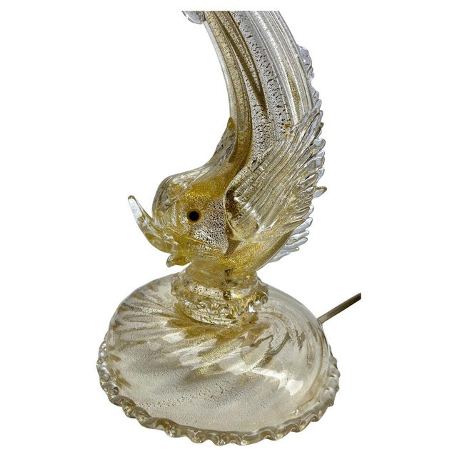 Gold Decorative Murano Table Lamp by Barovier & Toso, 1950 For Sale - Image 8 of 9